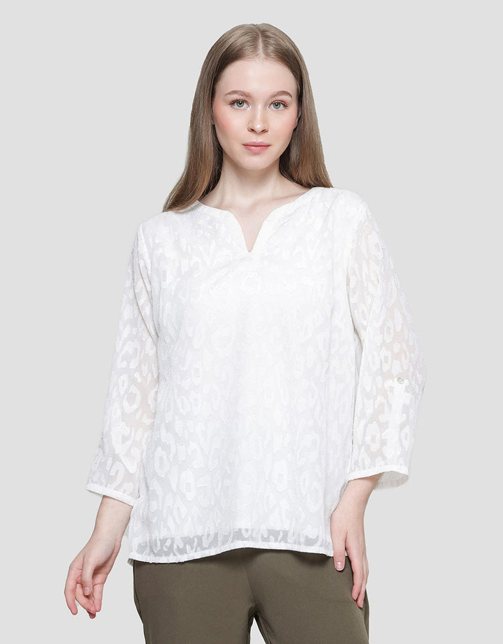 St. Yves Text Solid W Skuder Blouse Wanita
