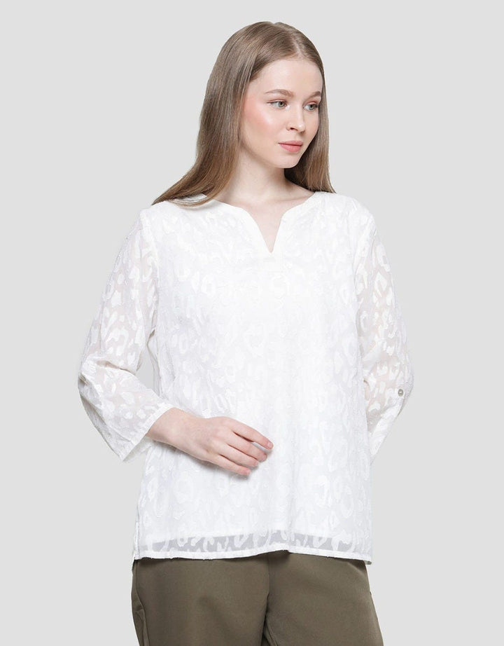 St. Yves Text Solid W Skuder Blouse Wanita
