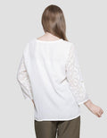 St. Yves Text Solid W Skuder Blouse Wanita