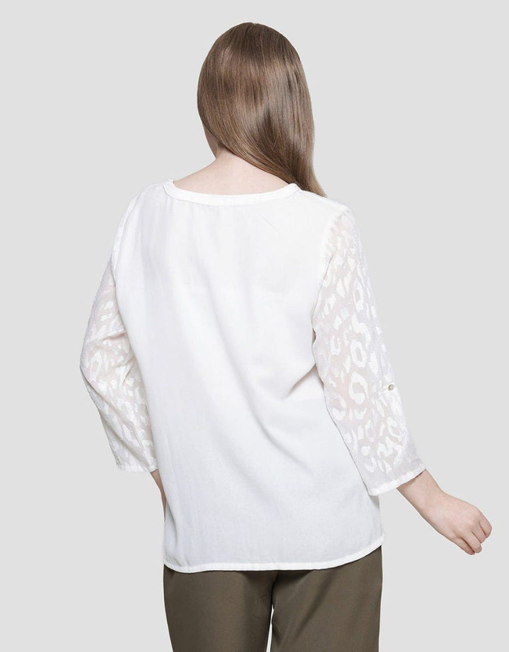 St. Yves Text Solid W Skuder Blouse Wanita