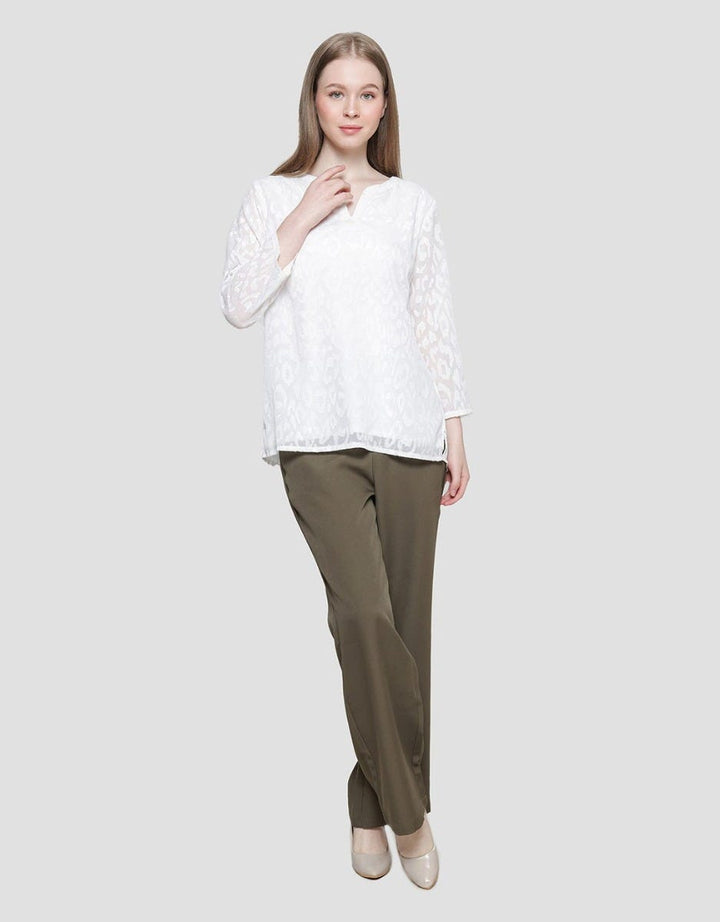 St. Yves Text Solid W Skuder Blouse Wanita