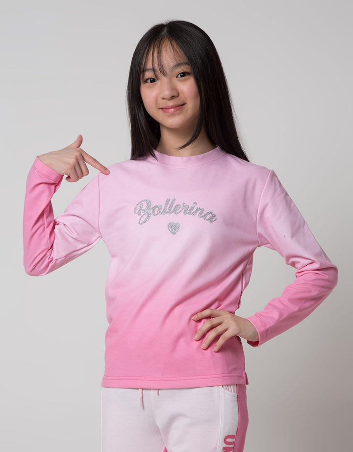 Nevada Long Sleeve Terry Gradasi Ballerina Heart