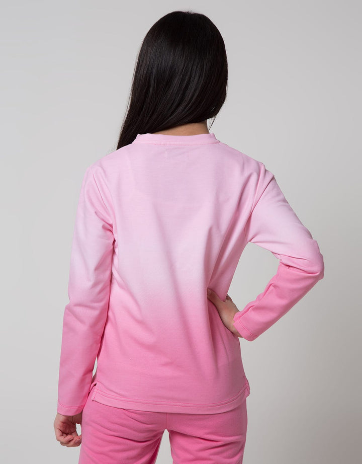 Nevada Long Sleeve Terry Gradasi Ballerina Heart