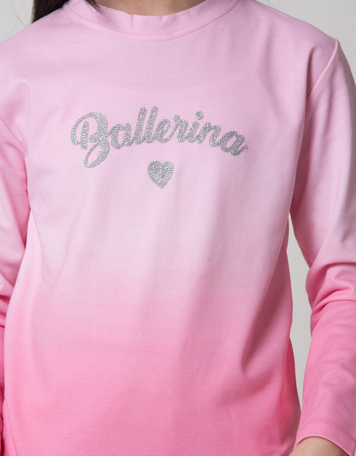 Nevada Long Sleeve Terry Gradasi Ballerina Heart