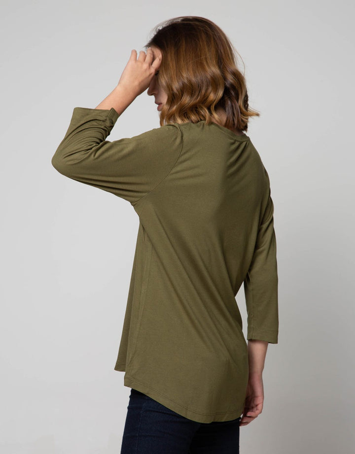 St. Yves 7/8 Sleeve Top Knit Rysp