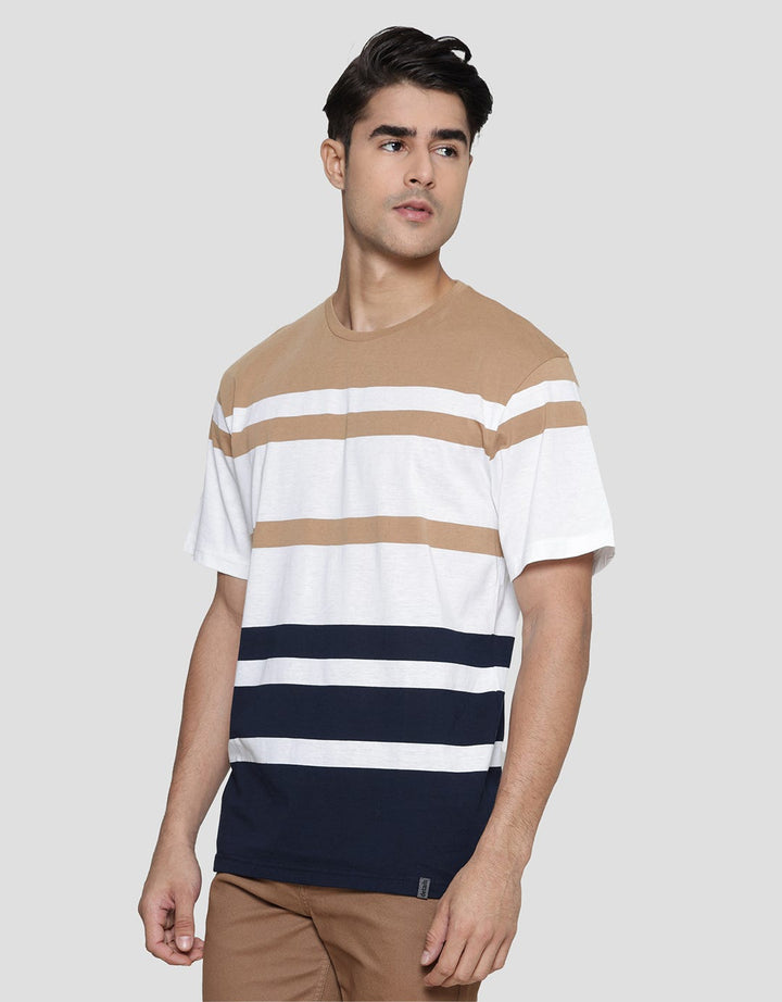 Details Stripe Color Kaos Casual Pria