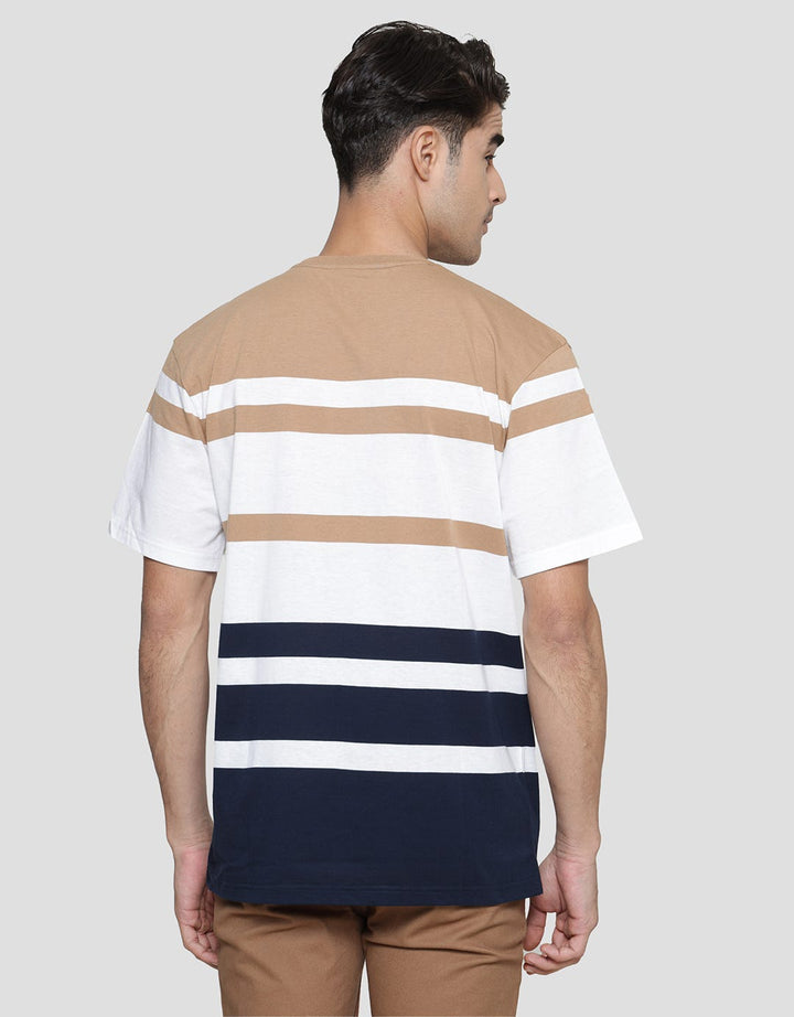 Details Stripe Color Kaos Casual Pria