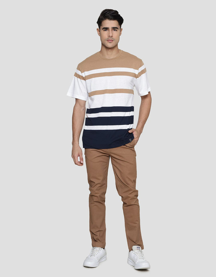 Details Stripe Color Kaos Casual Pria