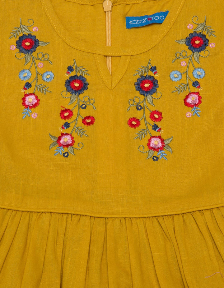 Sweet Miss Bordir Bunga Dress Anak Perempuan