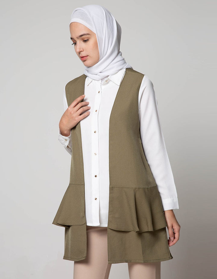 Annisa M Ls Crepe Blouse With Outer