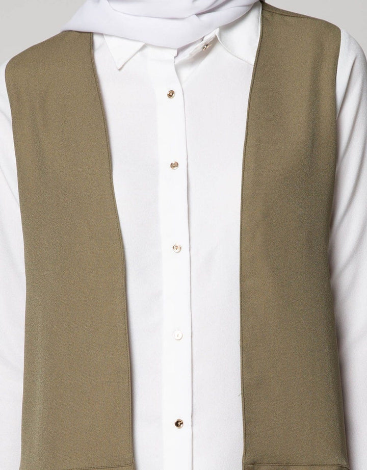 Annisa M Ls Crepe Blouse With Outer