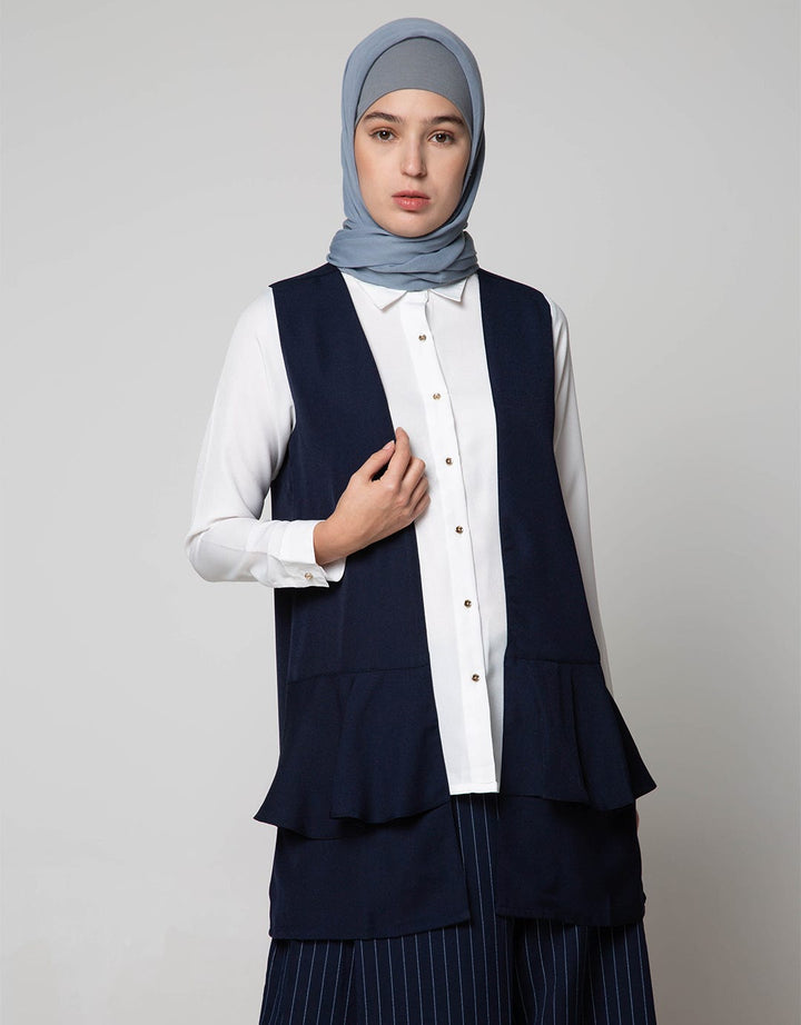 Annisa M Ls Crepe Blouse With Outer