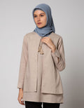 S LS TASSEL NECK TOP