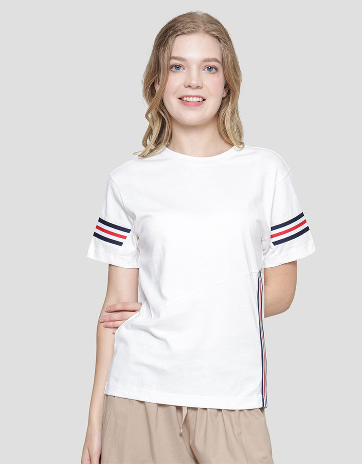 Connexion Round Neck C&amp;S Rib Arms Women's Short Sleeve T-Shirt