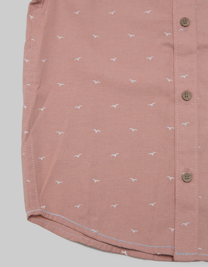 Little M Short Sleeve Bird Print Shirt
