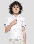 Little M Bike Print Boys Short Sleeve Shirt