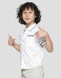 Little M Bike Print Boys Short Sleeve Shirt