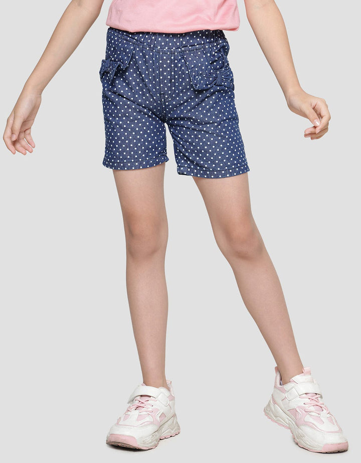 Little M Polka Denim Celana Pendek Anak Perempuan