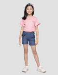 Little M Polka Denim Celana Pendek Anak Perempuan