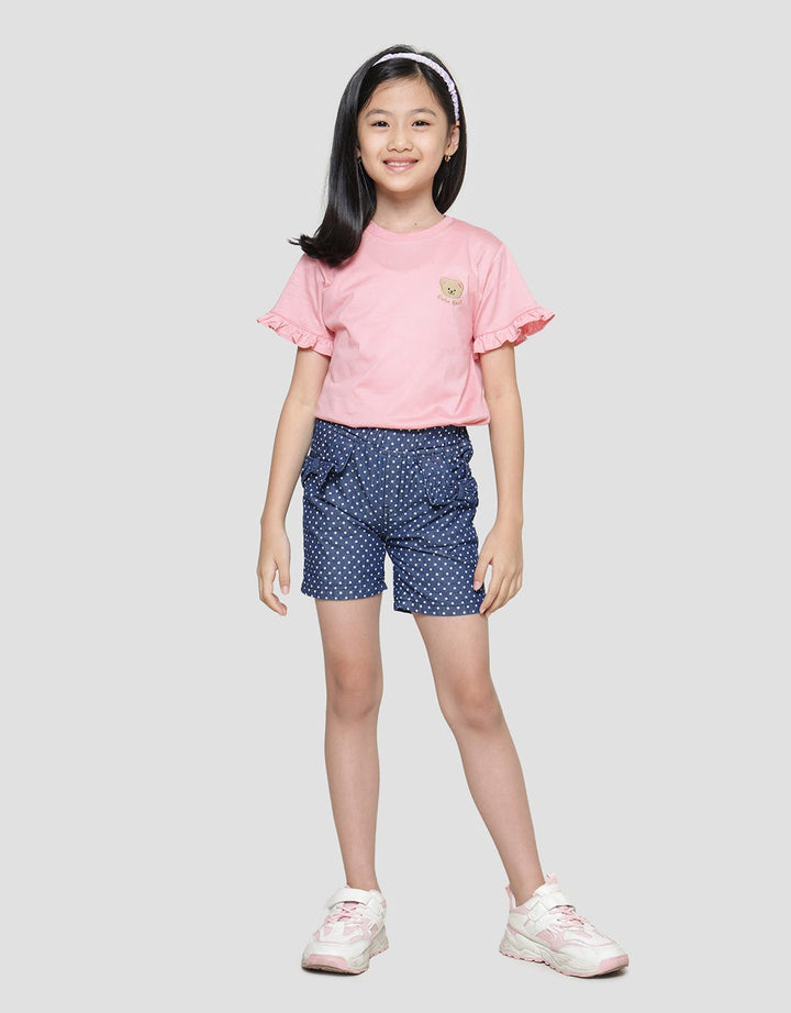 Little M Polka Denim Celana Pendek Anak Perempuan