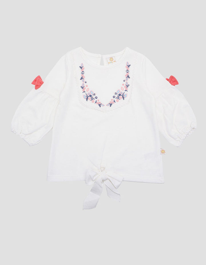 Little M Chest Embro Girls T-Shirt