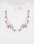 Little M Chest Embro Girls T-Shirt