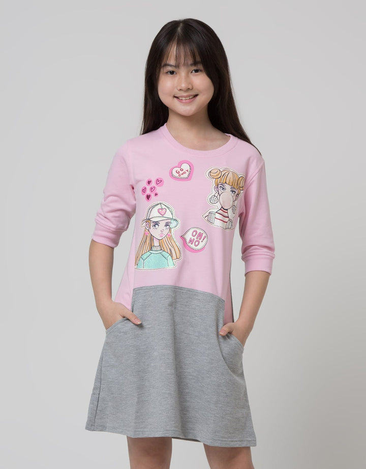 Nevada Pastel Print Dress Anak Perempuan