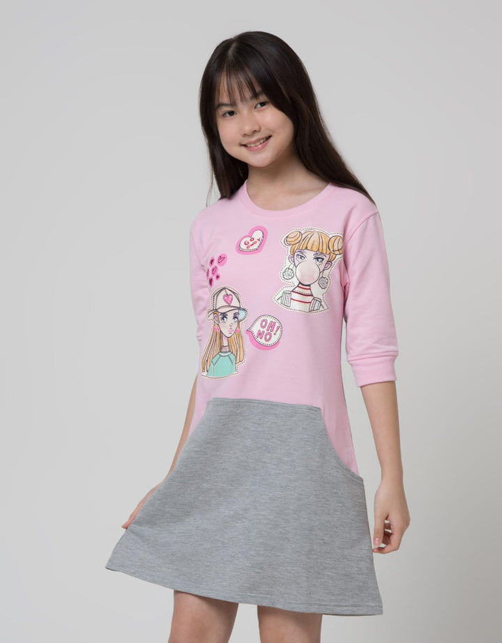 Nevada Pastel Print Dress Anak Perempuan