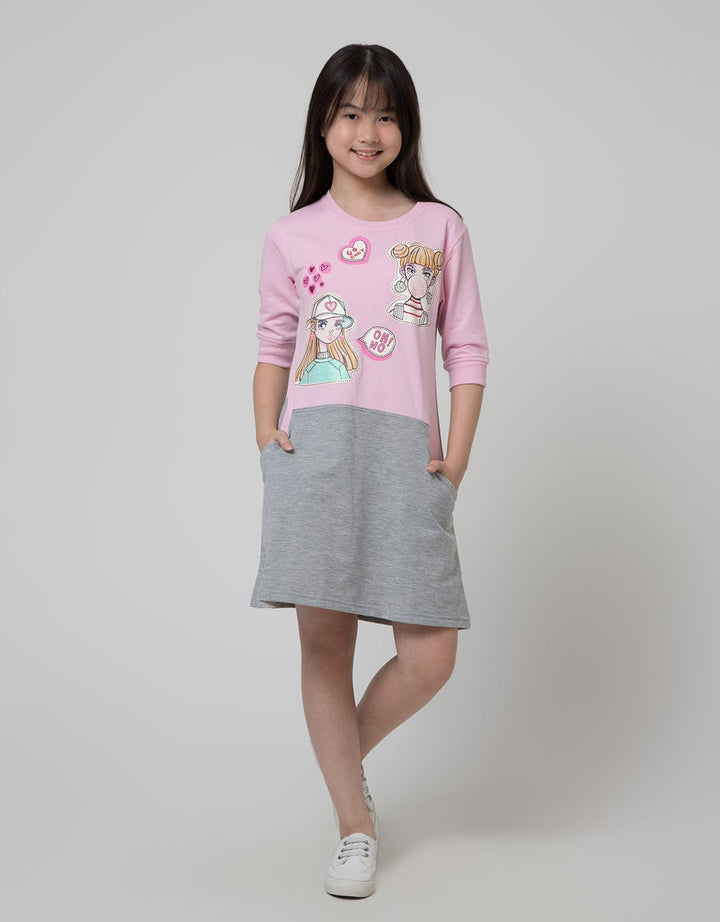 Nevada Pastel Print Dress Anak Perempuan