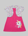 Little M Dress Aksen Print & Patch Unicorn
