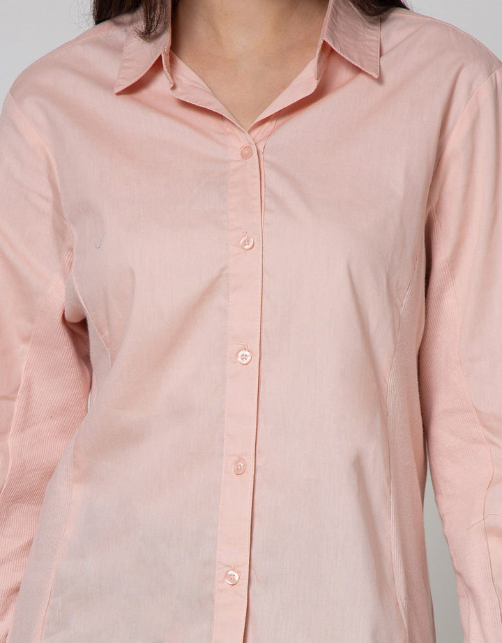 Details Top Woven Shirt With Rib