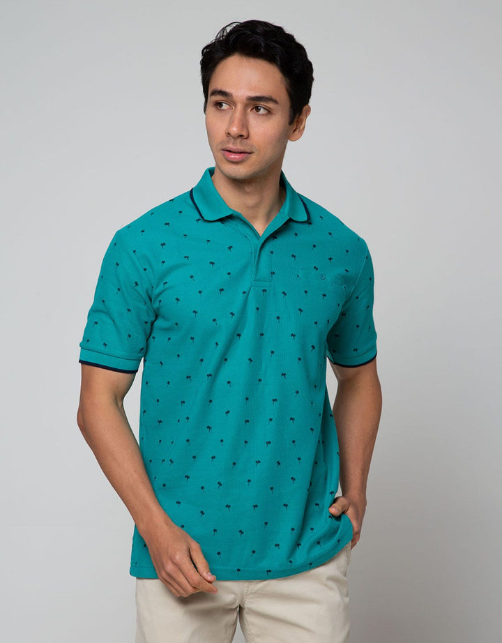 Nevada Polo Fashion Pique Print Coconut