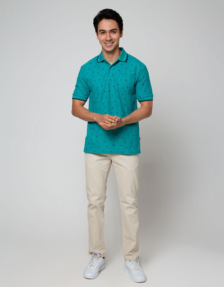 Nevada Polo Fashion Pique Print Coconut