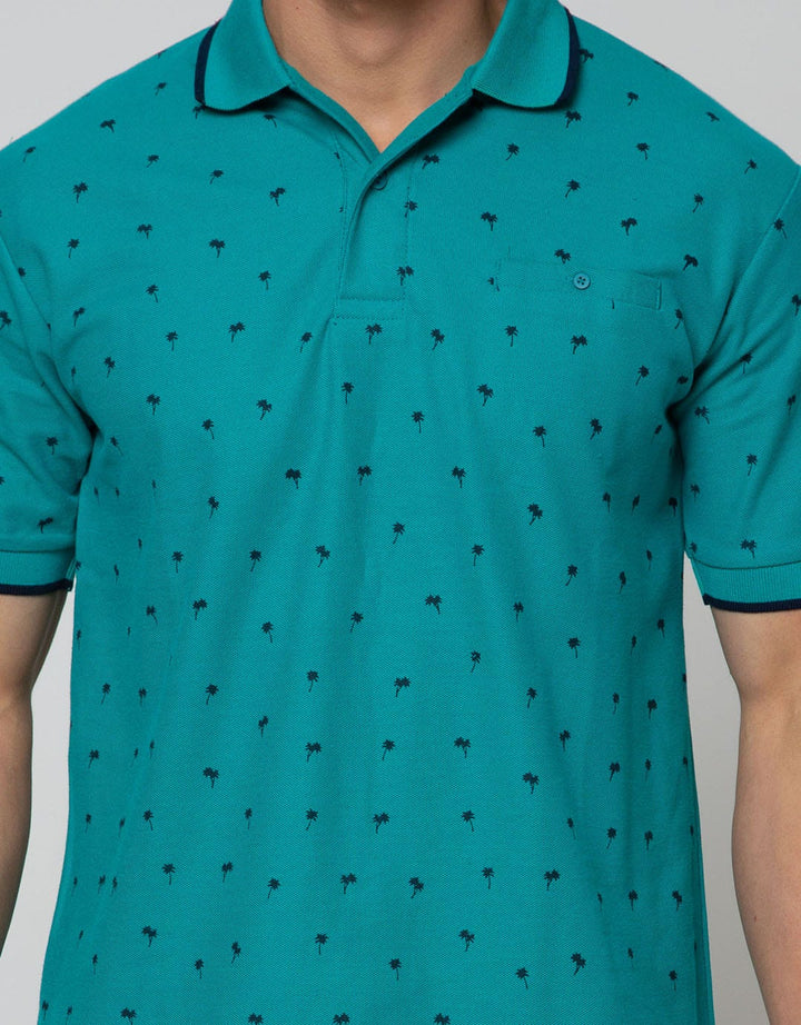 Nevada Polo Fashion Pique Print Coconut