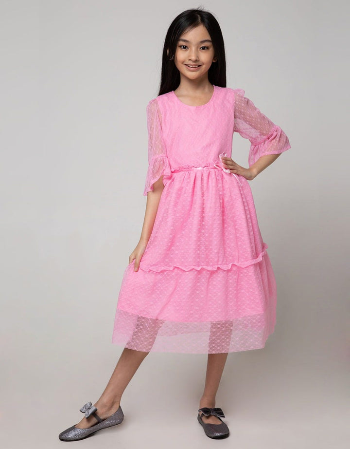 Kidz Too Long Sleeve Dress Tile Wrinkled Bottom