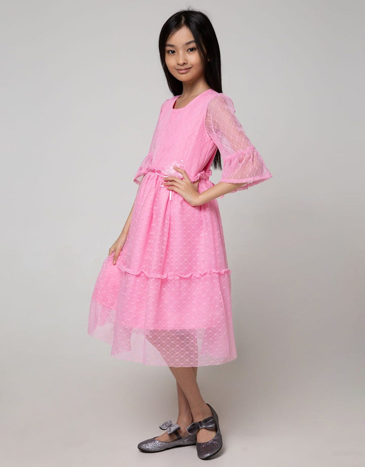 Kidz Too Long Sleeve Dress Tile Wrinkled Bottom