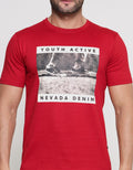 Nevada Round Neck Regular Print Glasses Kaos Lengan Pendek Pria