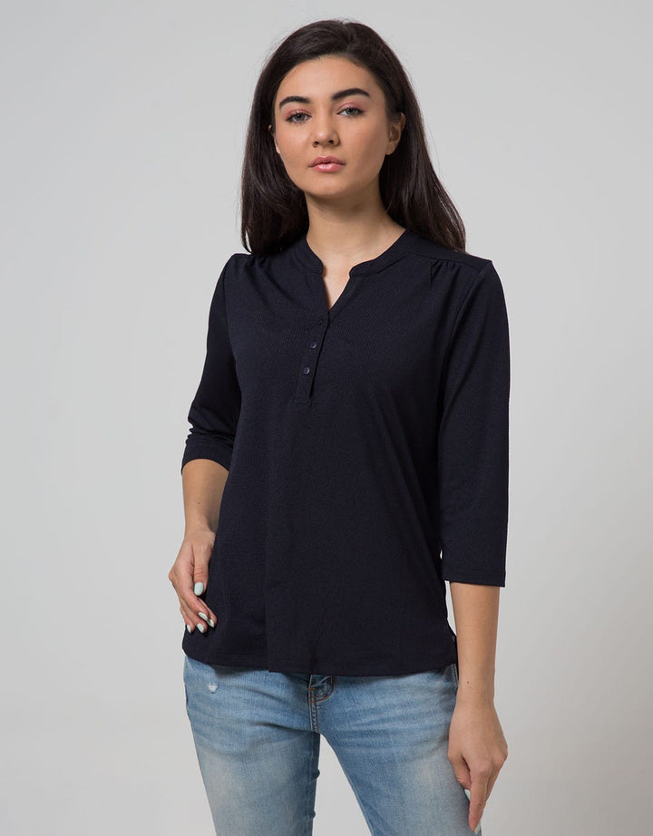 L/S TOP KNIT TXT WS