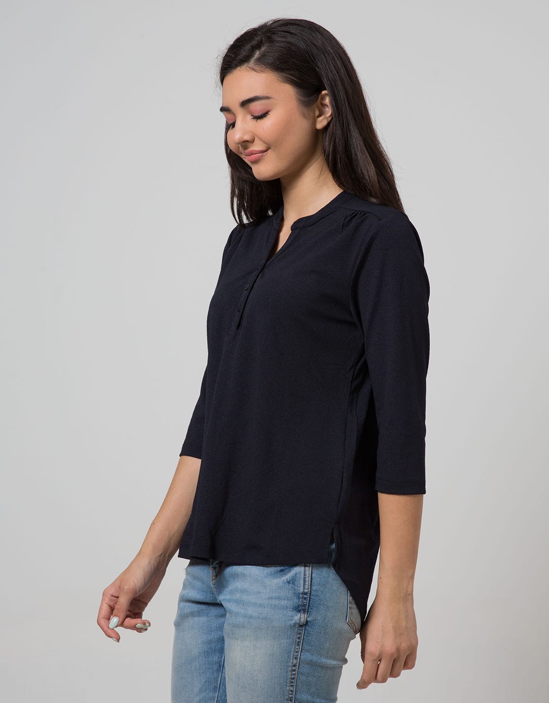 L/S TOP KNIT TXT WS