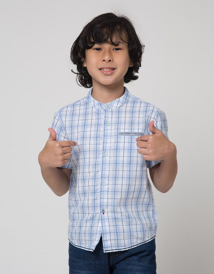 Little M Short Sleeve Shirt Print Checked