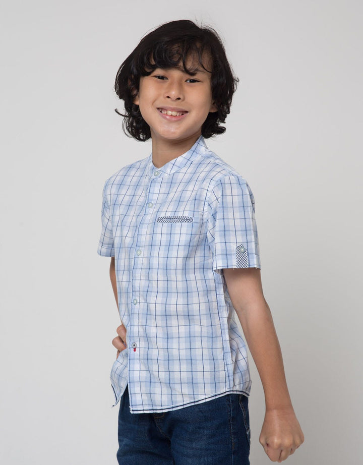 Little M Short Sleeve Shirt Print Checked