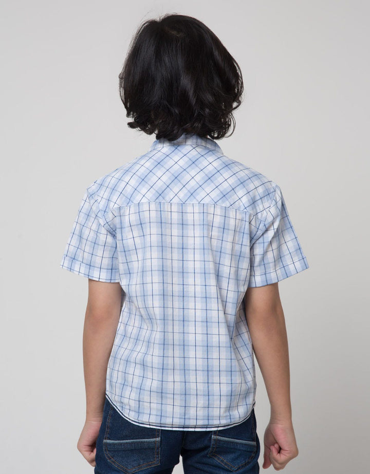 Little M Short Sleeve Shirt Print Checked