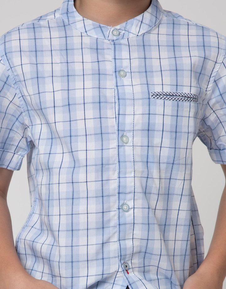 Little M Short Sleeve Shirt Print Checked