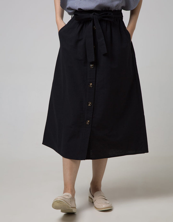 Connexion Women's Casual Elastic Ramie Long Skirt 