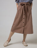 Connexion Women's Casual Elastic Ramie Long Skirt 
