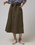 Connexion Women's Casual Elastic Ramie Long Skirt 