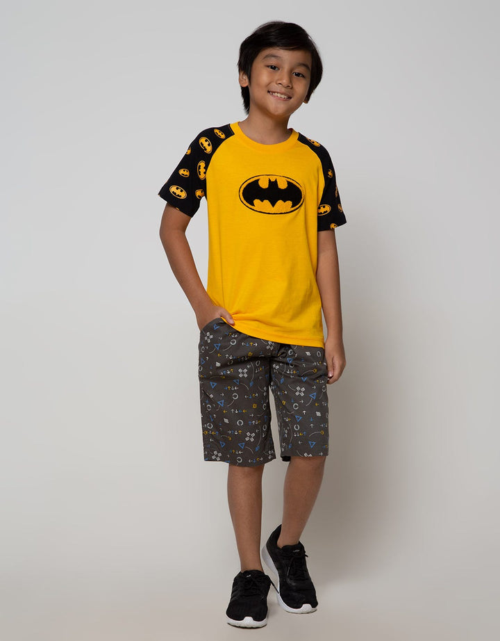 Character Batman Kaos Raglan Fullprint Logo Bordir