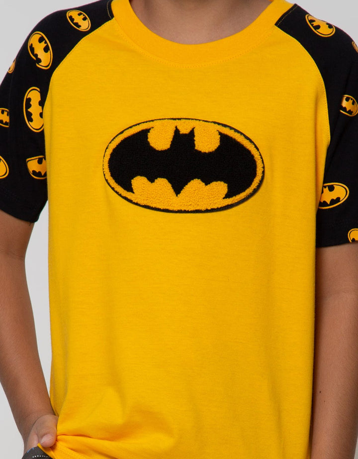 Character Batman Kaos Raglan Fullprint Logo Bordir