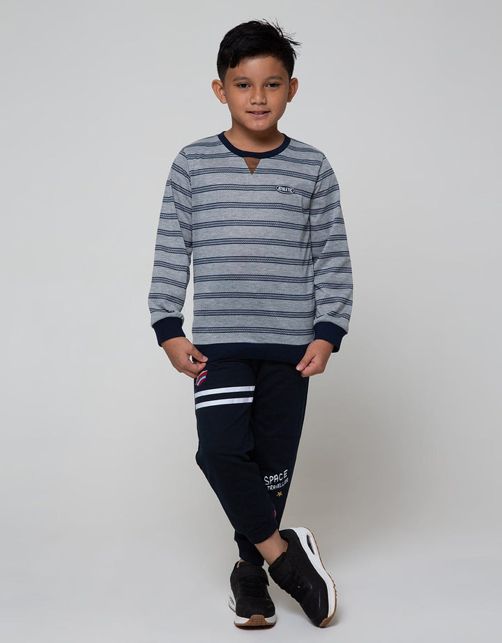 Little M Sweatshirt Terry Stripe Athletic