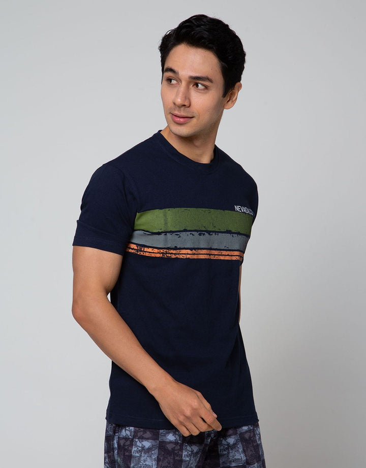 Nevada Short Sleeve T-Shirt Stripe Text